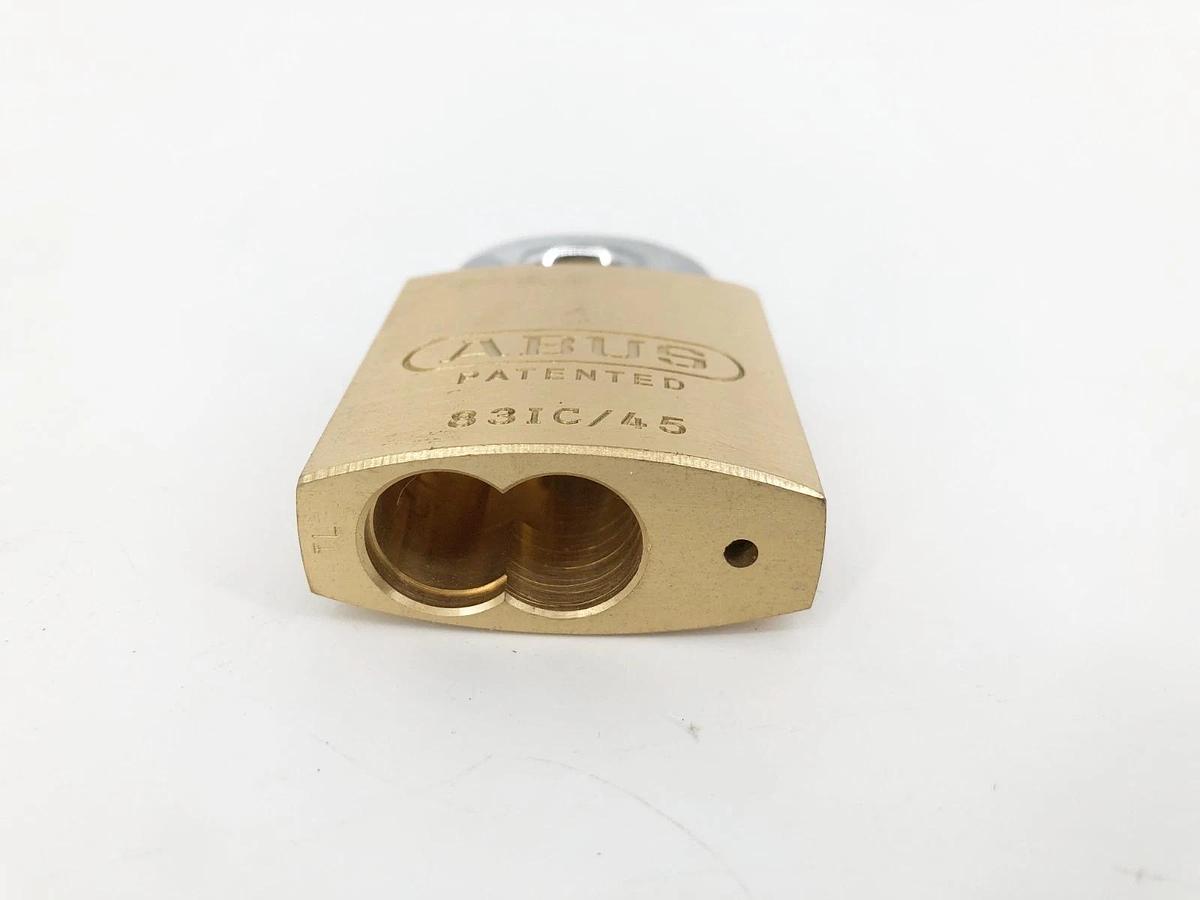 New Abus 83IC/45 Brass Padlock Interchangeable Core 1" Height 14J880