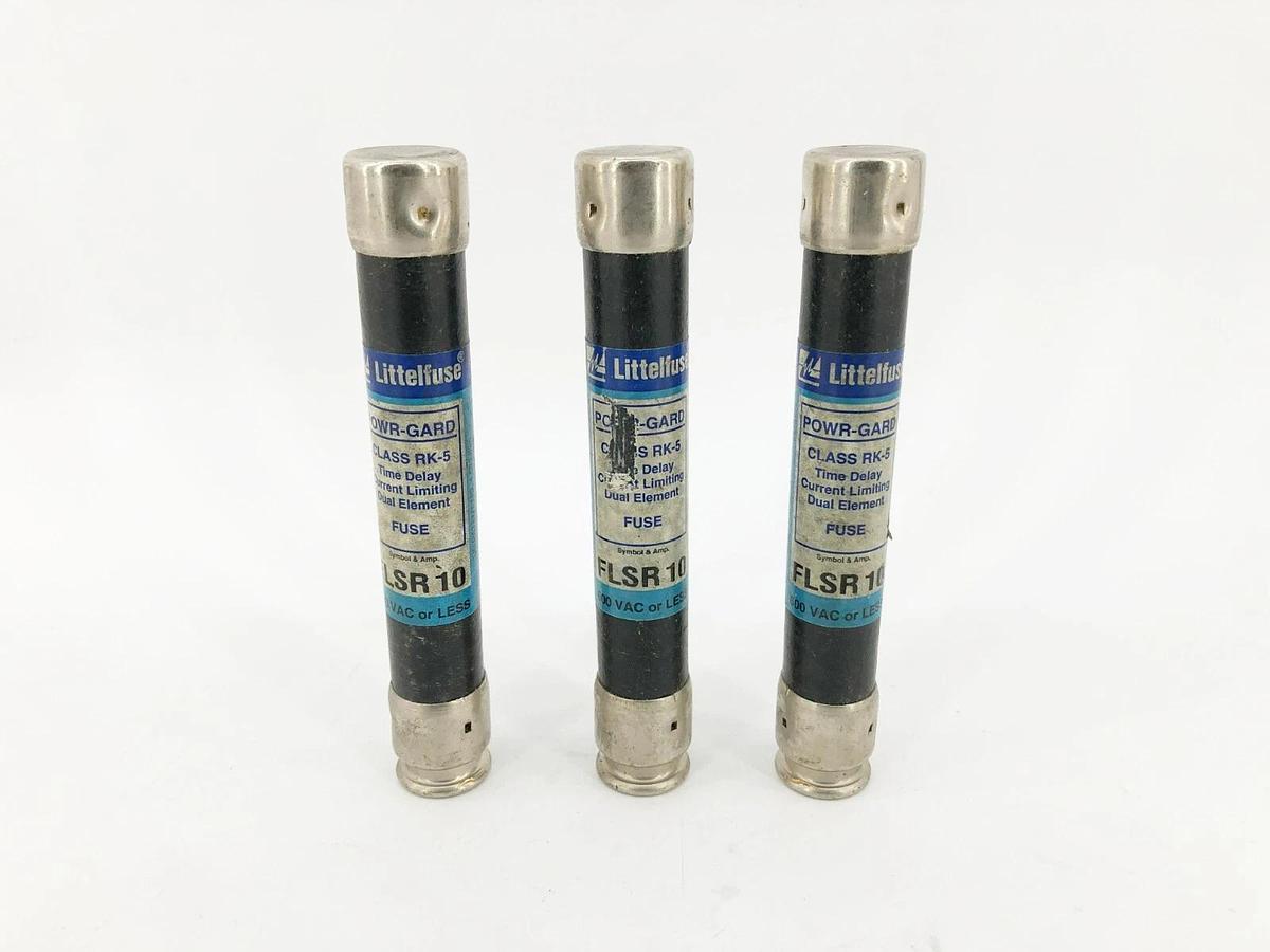 Lot of 3 New Littelfuse FLSR10 Time-Delay Fuses 10A 600VAC RK5