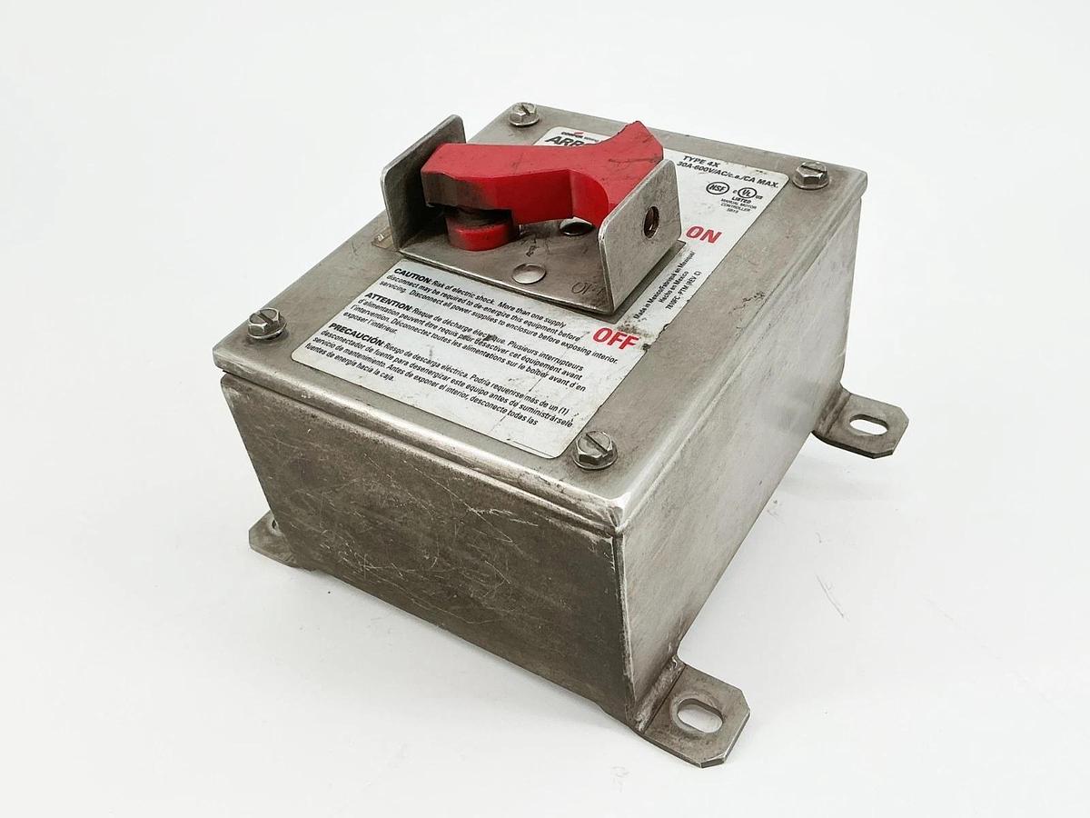 Used Arrow Hart AH7810XC000 X-Switch Enclosed Manual Motor Controller 30A 600V