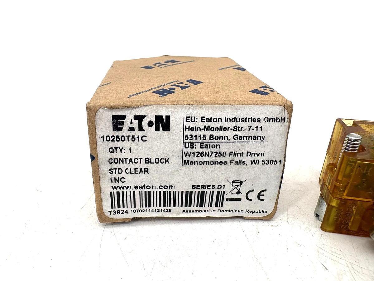 New Eaton 10250T51C Standard Clear Contact Block 1NC