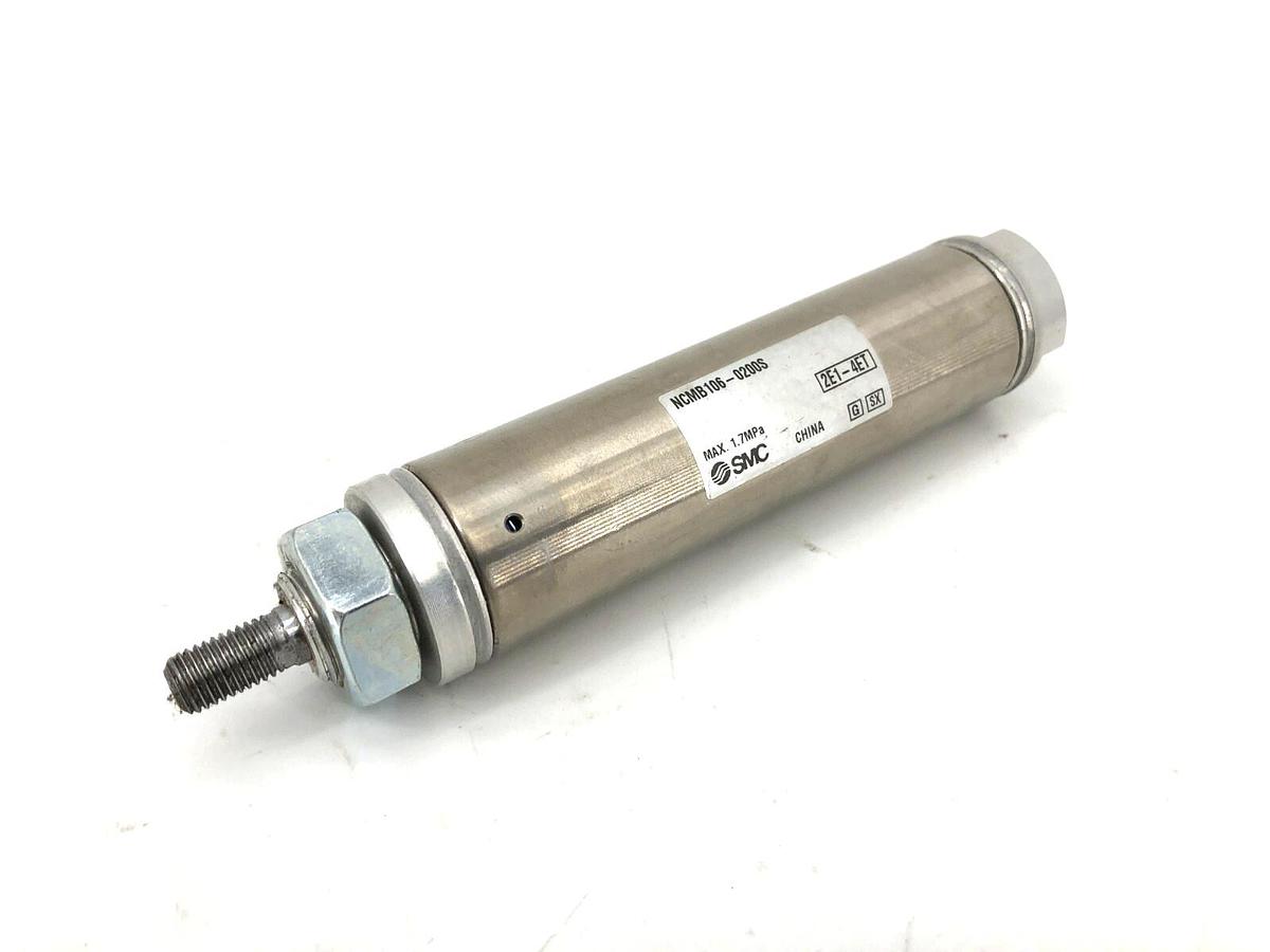 New SMC NCMB106-0200S Pneumatic Cylinder 1-1/16" Bore 2" Stroke - No Box