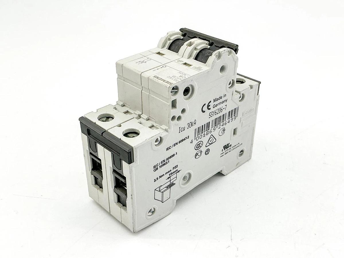 New Siemens 5SY6206-7 Mini Circuit Breaker 400V 2P - No Box