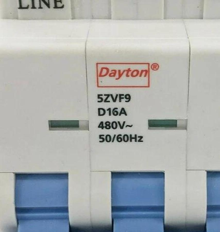 New Dayton 5ZVF9 Circuit Breaker 480V 16A 3 Pole