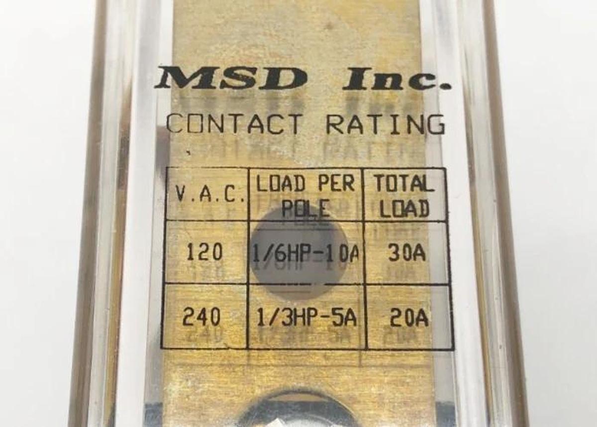 Used Lot of 2 MSD Inc. B255XBXP Plug In Relays 120V 60Hz