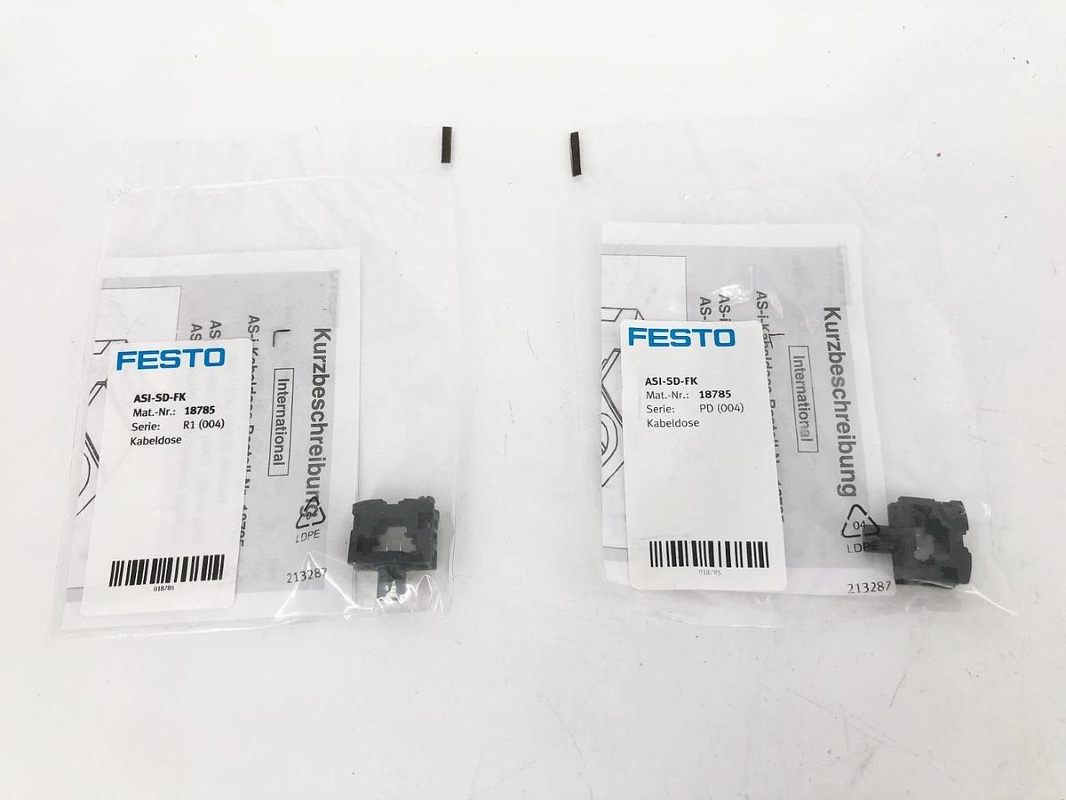 Lot of 2 New Festo ASI-SD-FK Flat Cable Sockets 18785