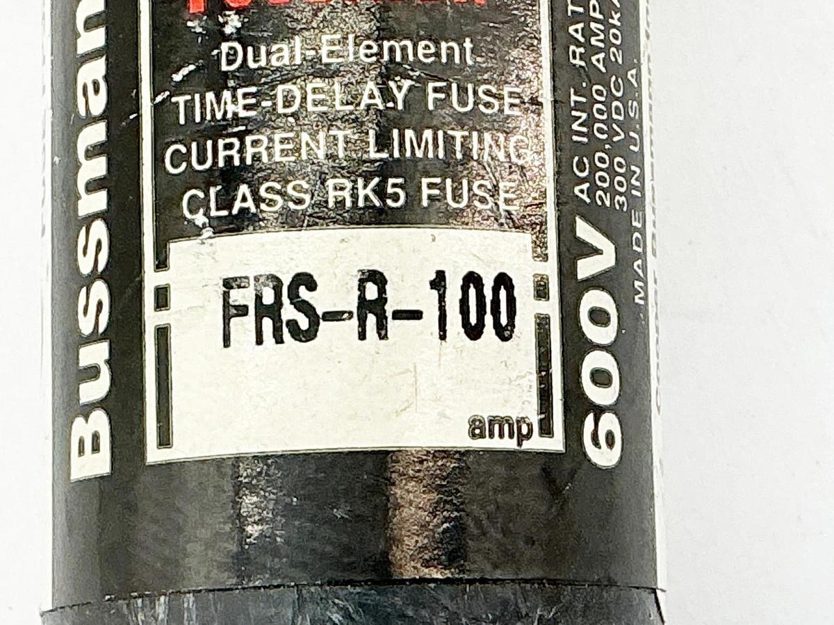 Used Bussmann FRS-R-100 Time-Delay Fuse 100A 600V Class RK5