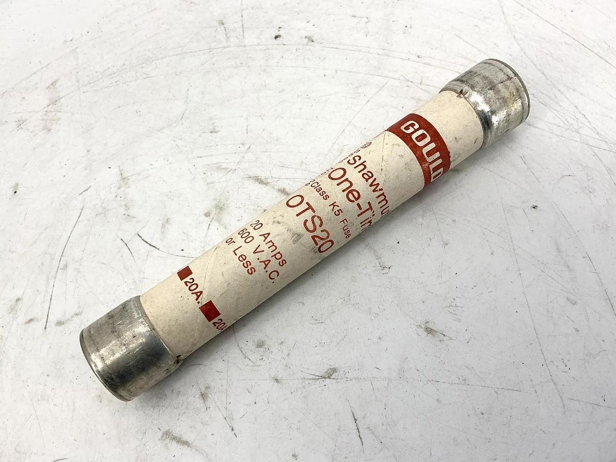 Lot of 2 New Gould Shawmut OTS20 One-Time Class K5 Fuse 20A 600V
