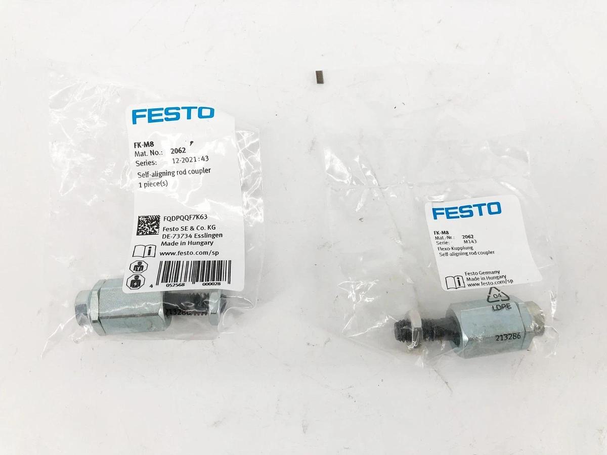 Lot of 2 New Festo FK-M8 Self-Aligning Rod Couplers 2062