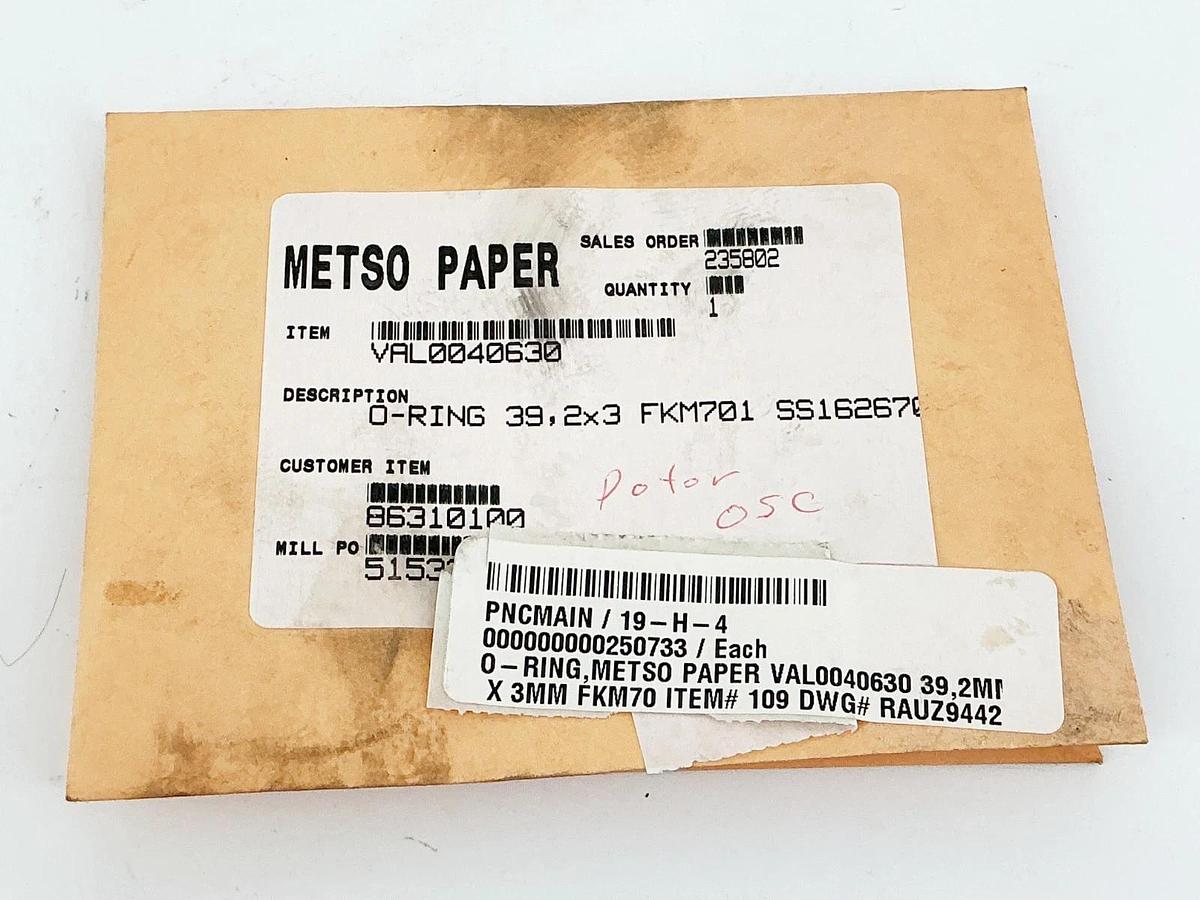 New Metso Paper VAL0040630 O-Ring 39,2X3 FKM701 SS162670
