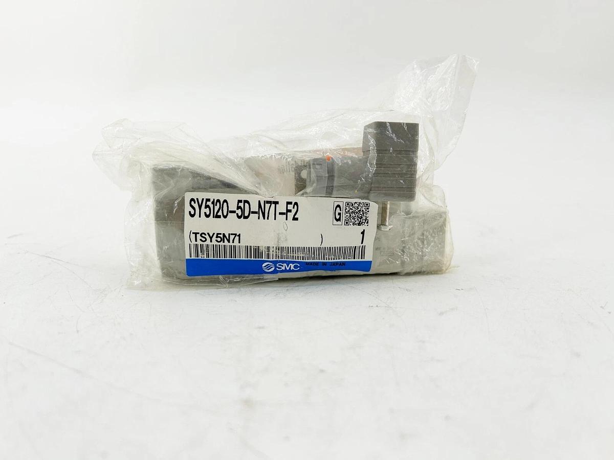 New SMC SY5120-5D-N7T-F2 Piloted Solenoid 24V 101PSI 5 Port