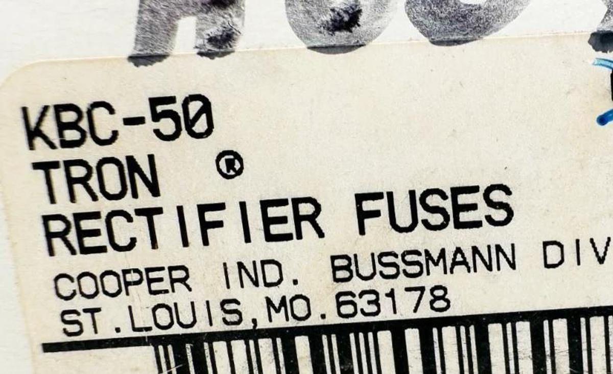 New Bussmann KBC-50 Tron Rectifier Fuse 50A 600V - No Box