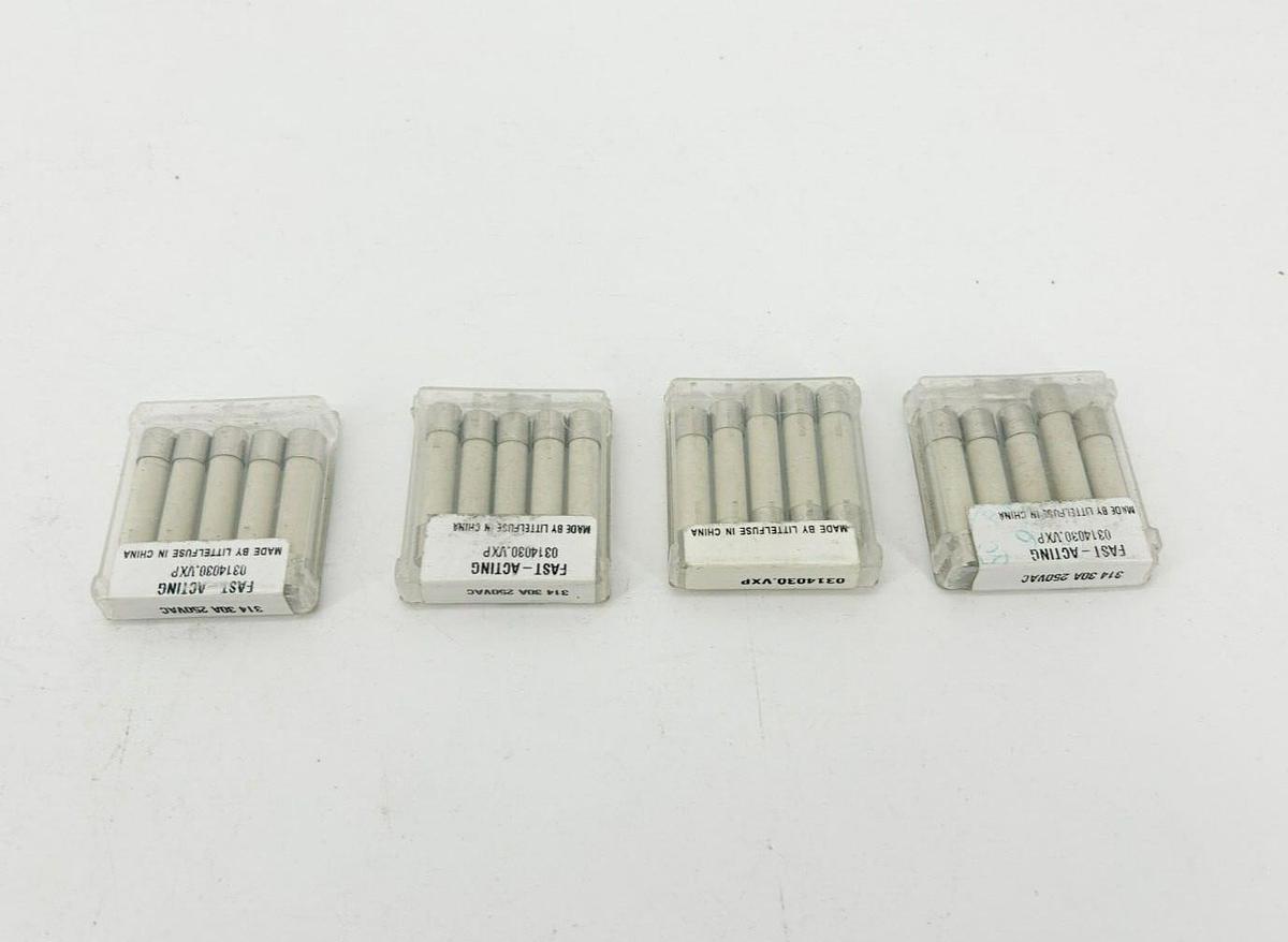 Lot of 20 New Littelfuse 314030P Fast Acting Fuses 30A 250VAC Ceramic