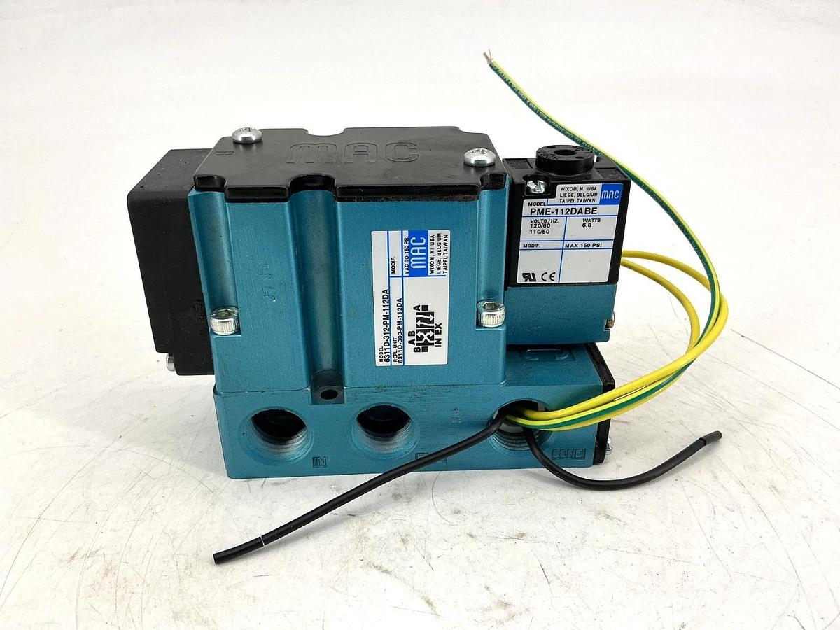 New MAC Valves 6311D-312-PM-112DA Solenoid Valve 4-Way 150PSI 120VAC - No Box