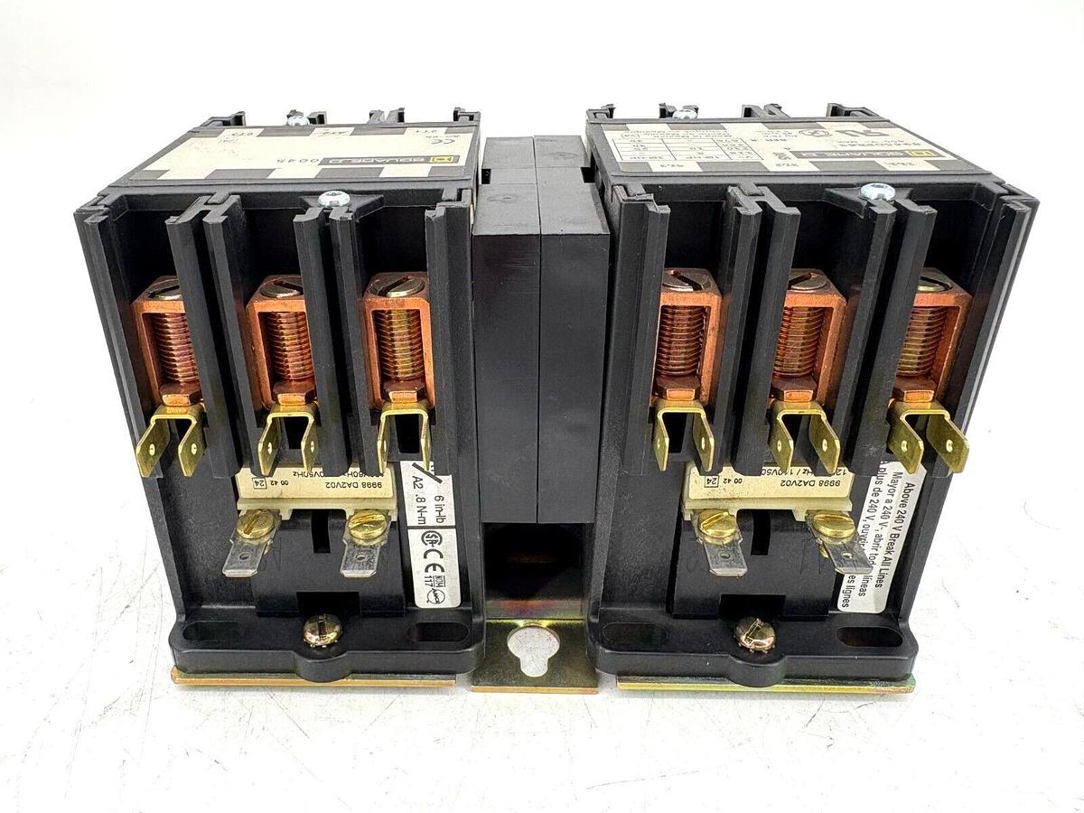 New Square D 8965DPR63V02 Reversing Hoist Contactor 110/120V Coil 60A 600VAC