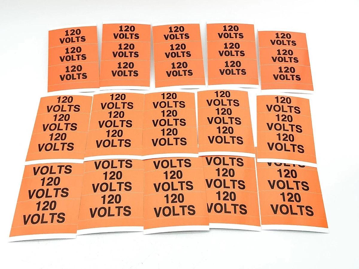 New Lot of 3 Brady 44500 Conduit & Voltage Markers 120 Volts Y919835