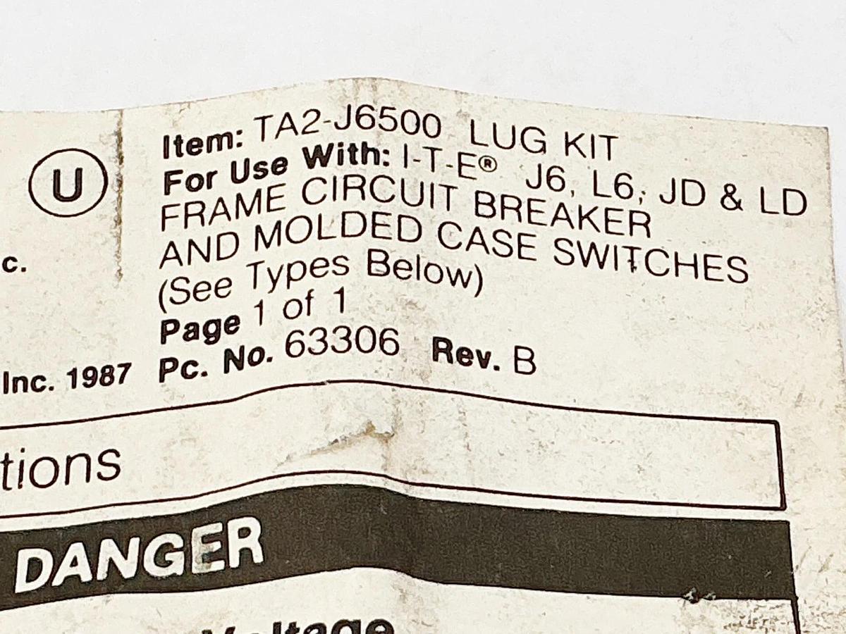 New Siemens 1-T-E TA2J6500 AL7CU Breaker Lug Wire Grip - No Box