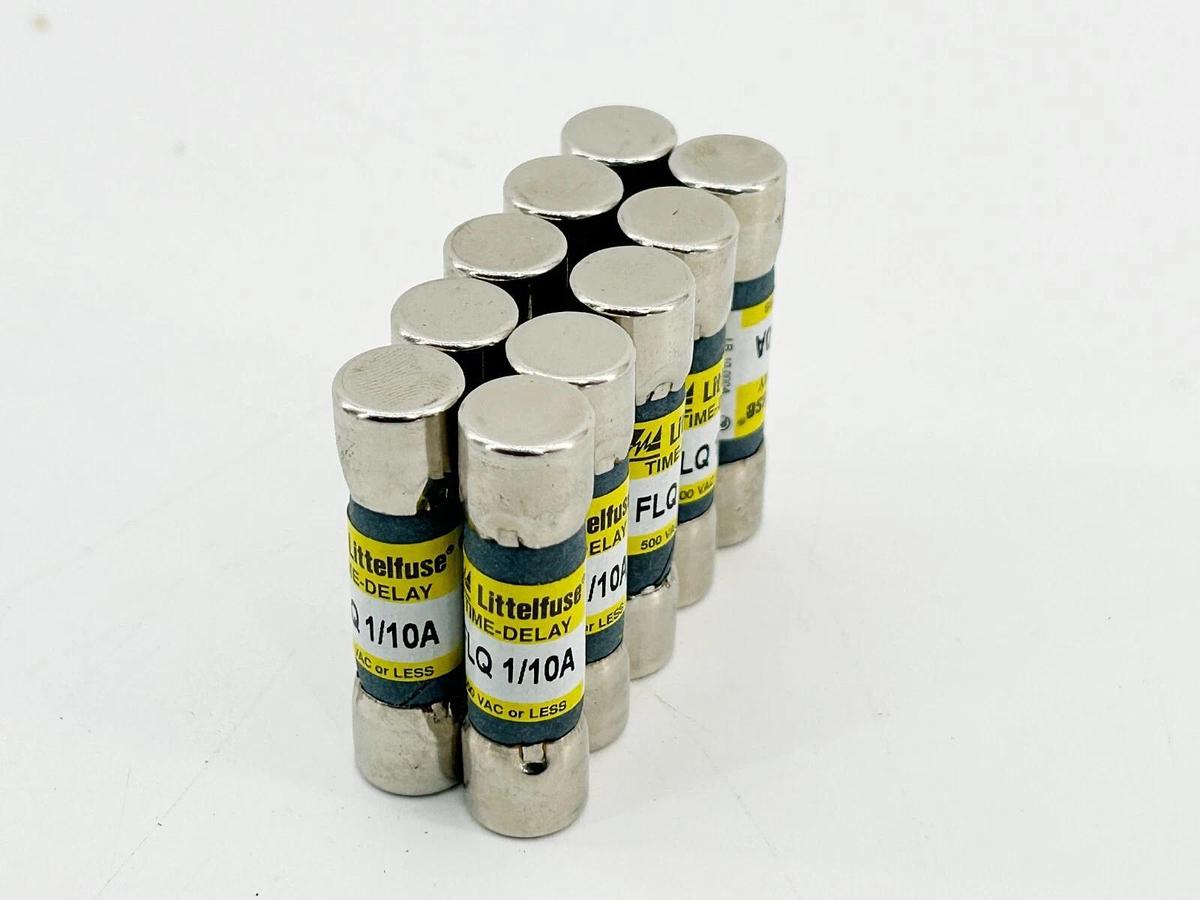 New Box of 10 Littelfuse FLQ-1/10 Time Delay Fuse 1/10A 500V