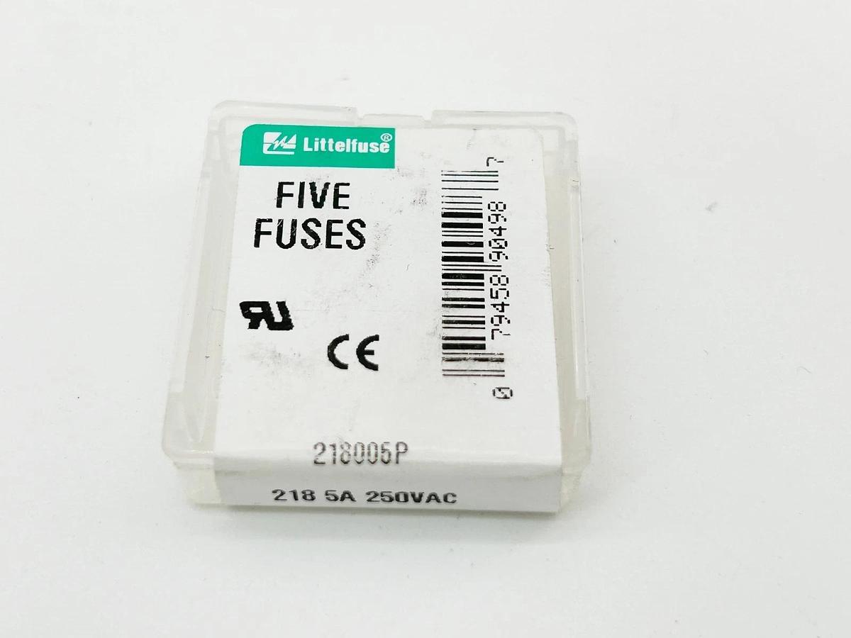 New Lot of 10 Littelfuse 218005P SLO-BLO Glass Fuse 5A 250V