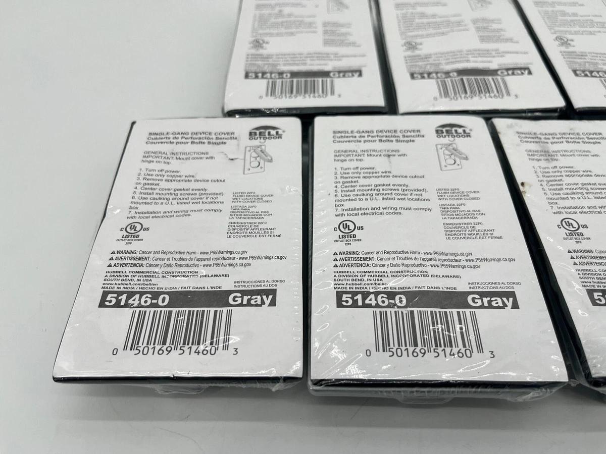 Lot of 7 New Hubbell Bell 5146-0 Single-Gang Weatherproof Device Cover