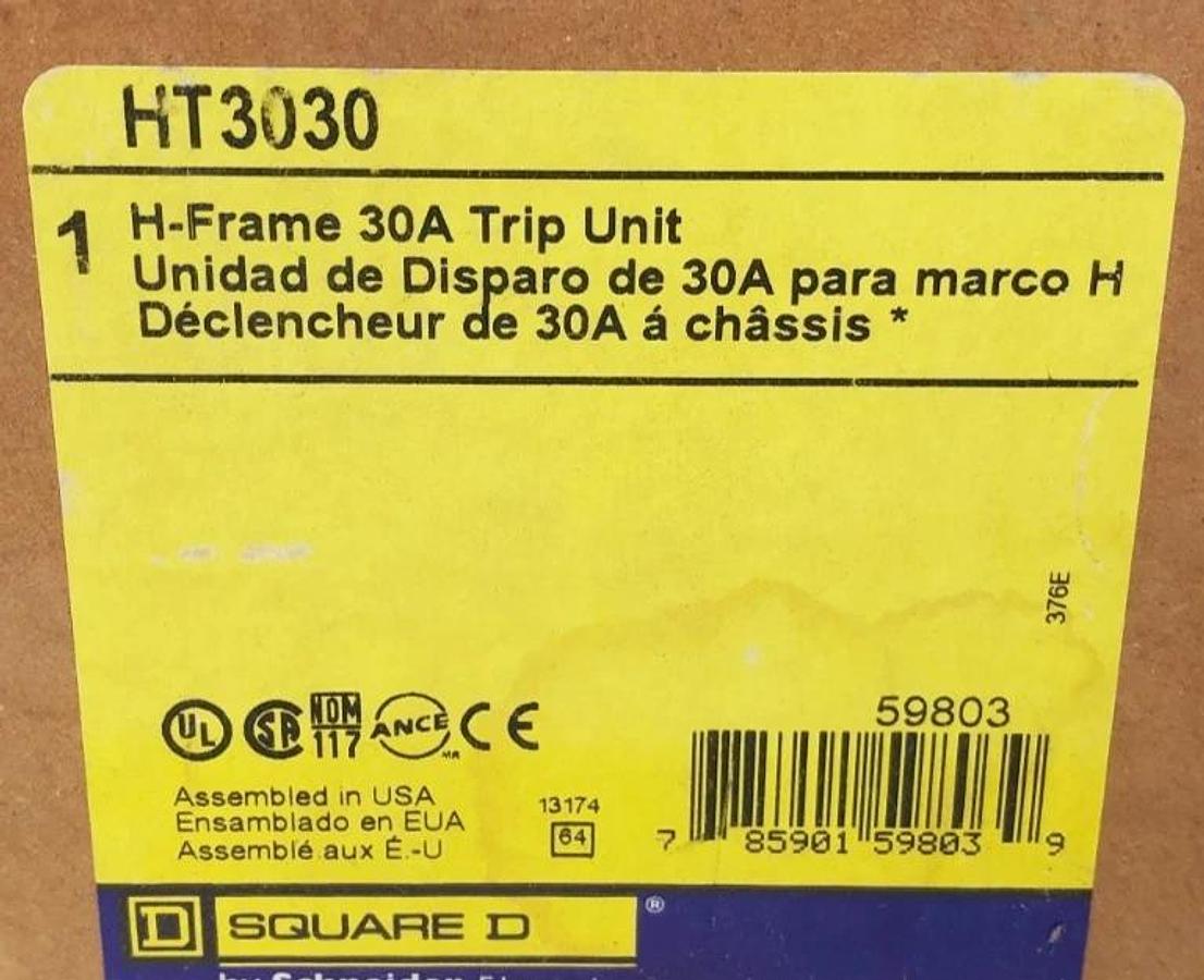 New Square D HT3030 H-Frame Trip Unit 30A