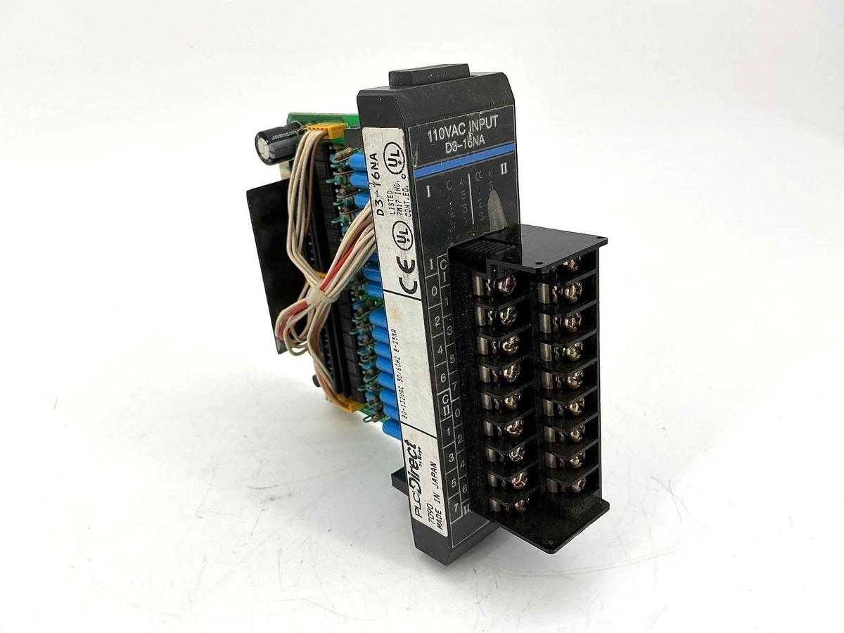 Used PLC Direct D3-16NA Input Module 16-Point 110VAC 80-132VAC 50/60HZ 8-25mA D316NA