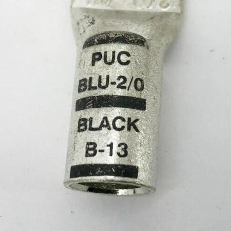 Lot of 6 New Penn-Union BLU-2/0 1-Hole Crimp Lugs Black B-13