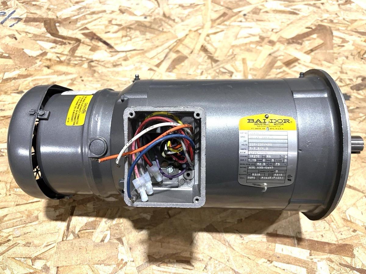 Used Baldor VBM3611T 3HP TEFC Brakemotor 208-230/460V 1800RPM 182TC Frame
