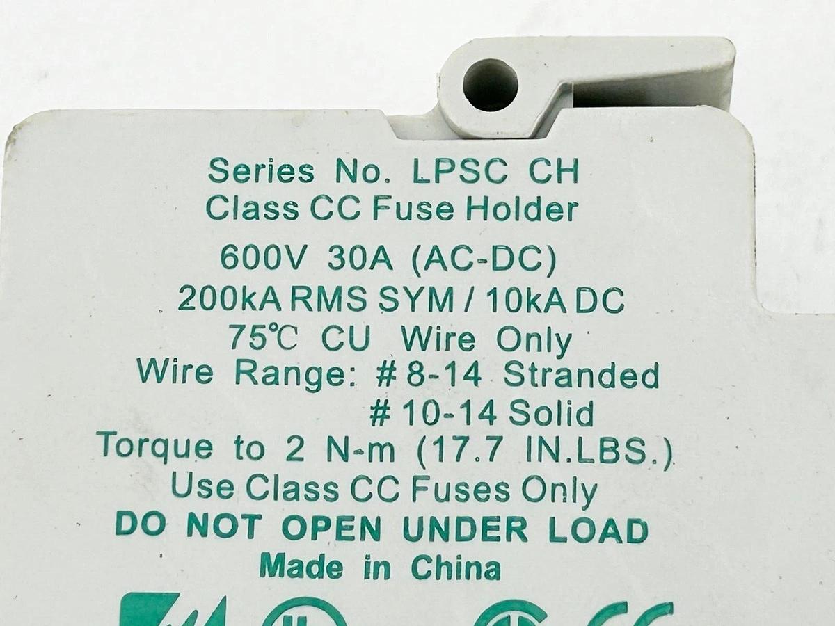 Used Lot of 2 Littelfuse LPSC CH Fuse Holder 600V 30A