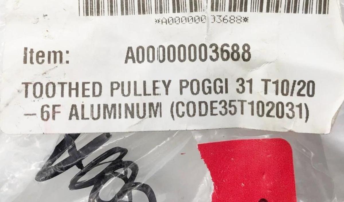 New Poggi 35T102031 Aluminum Pulley 20 Teeth 31 T 10/20-6F - No Box