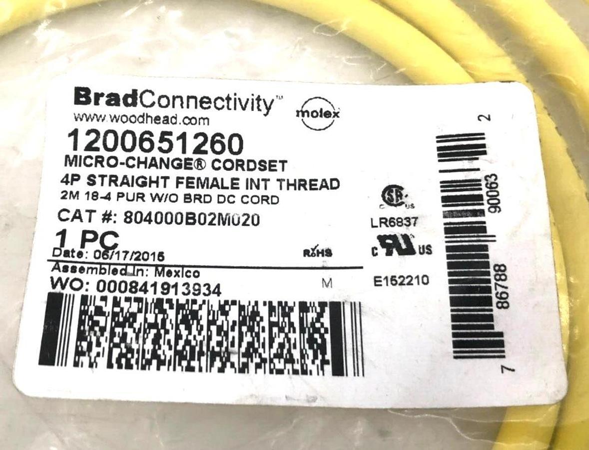 New Brad Connectivity 1200651260 Micro Change Cordset 4P Female