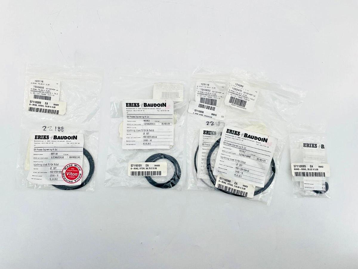 Lot of 13 New Eriks + Baudoin Viton O-Rings 12362389 12362311 12362316 12362424