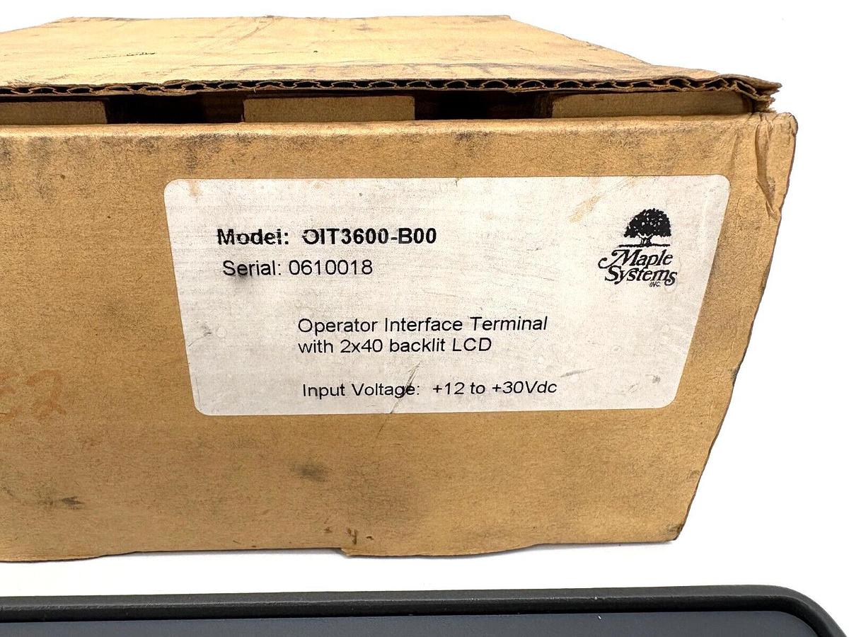 Maple Systems OIT3600-B00 Operator Interface Terminal 2x40 backlit LCD 12-30VDC