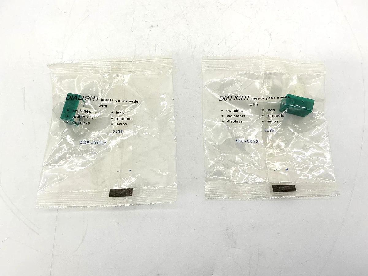 Lot of 2 New Dialight 328-0072 Illuminated Switch/Pushbutton Cap Rectangle Green