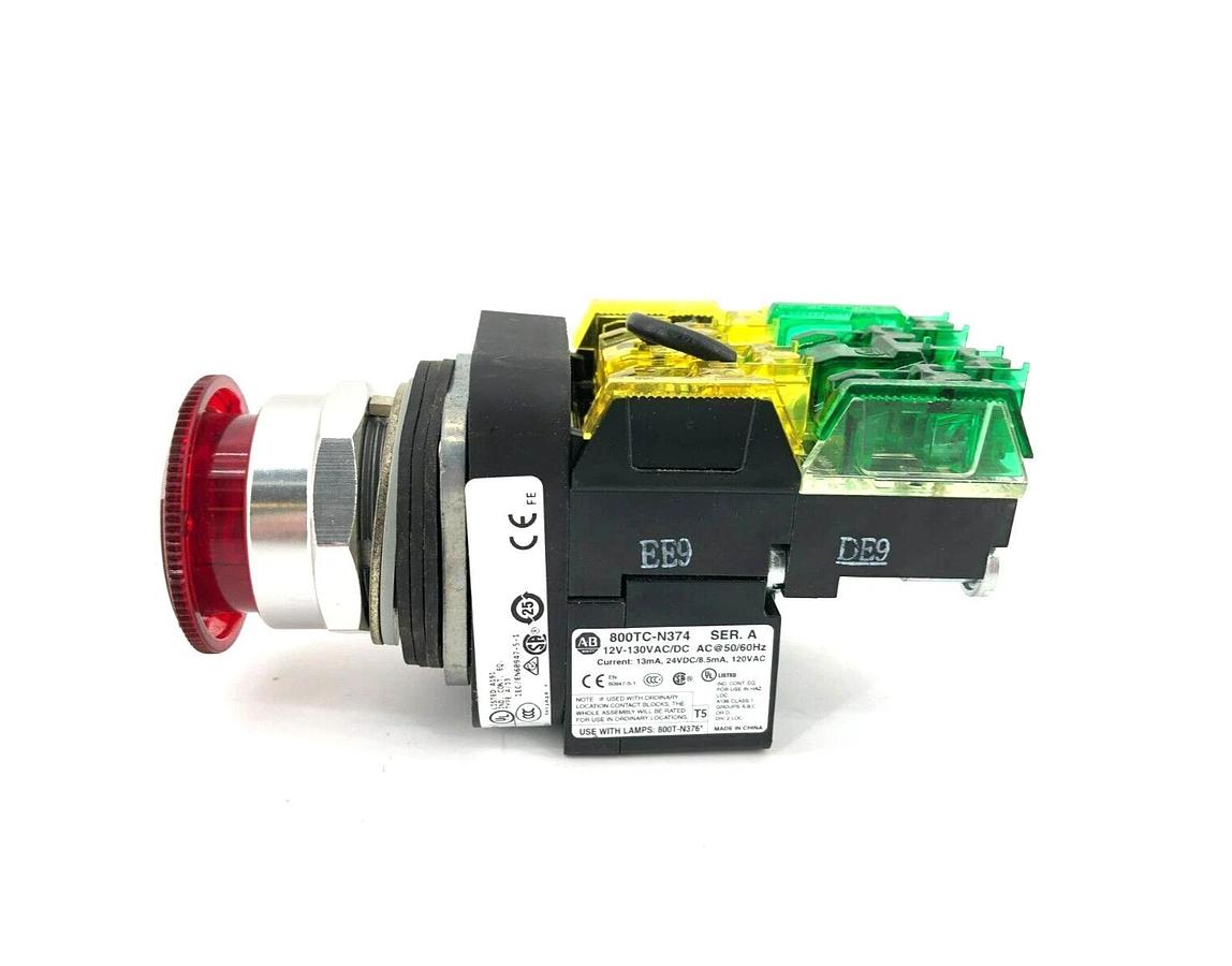 New Allen Bradley 800TC-FXTQH2RA1S Ser. U Push-Pull Device, 12-130VAC/DC, 2 POS
