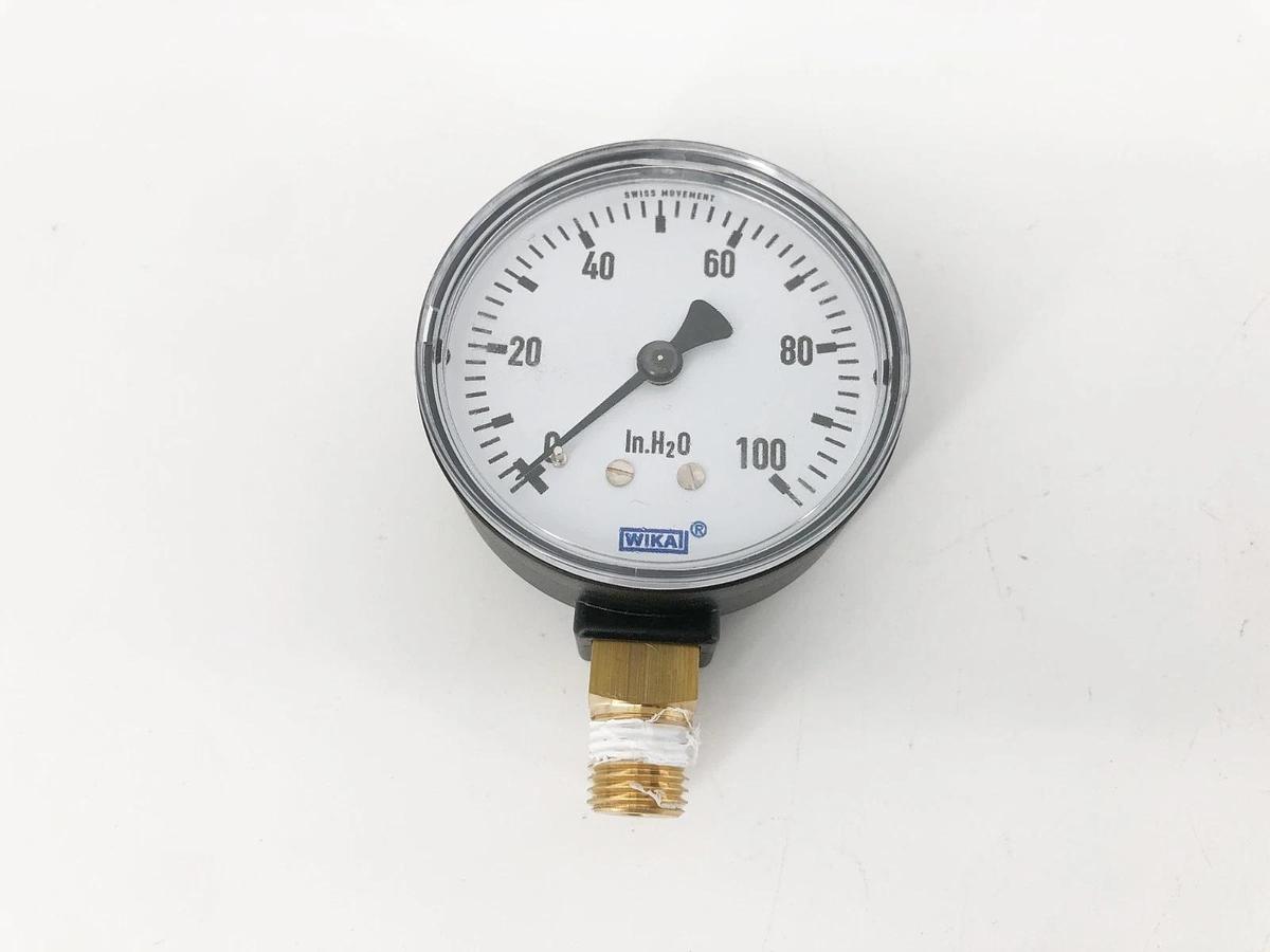 New Wika 52941783 Gauge 611.13.2.5" 0-100 IN H2O 1/4" Lower Mount - No Box