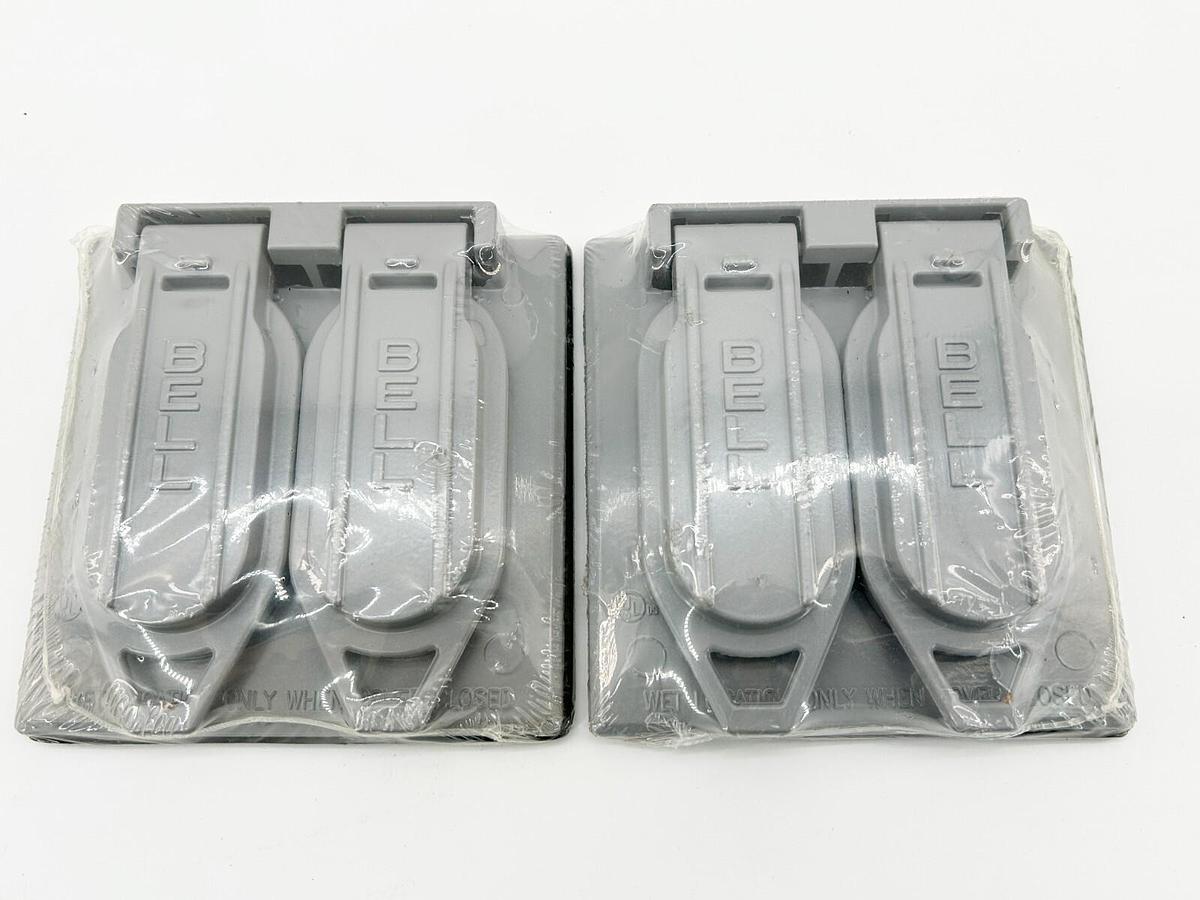 New Lot of 2 Hubbell 5148-0 Two Duplex Rceptacles Weatherproof Self Closing Lid