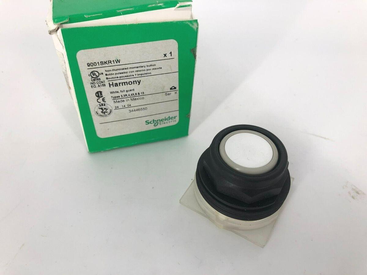 Used Schneider Electric 9001SKR1W Pushbutton Operator White New Surplus