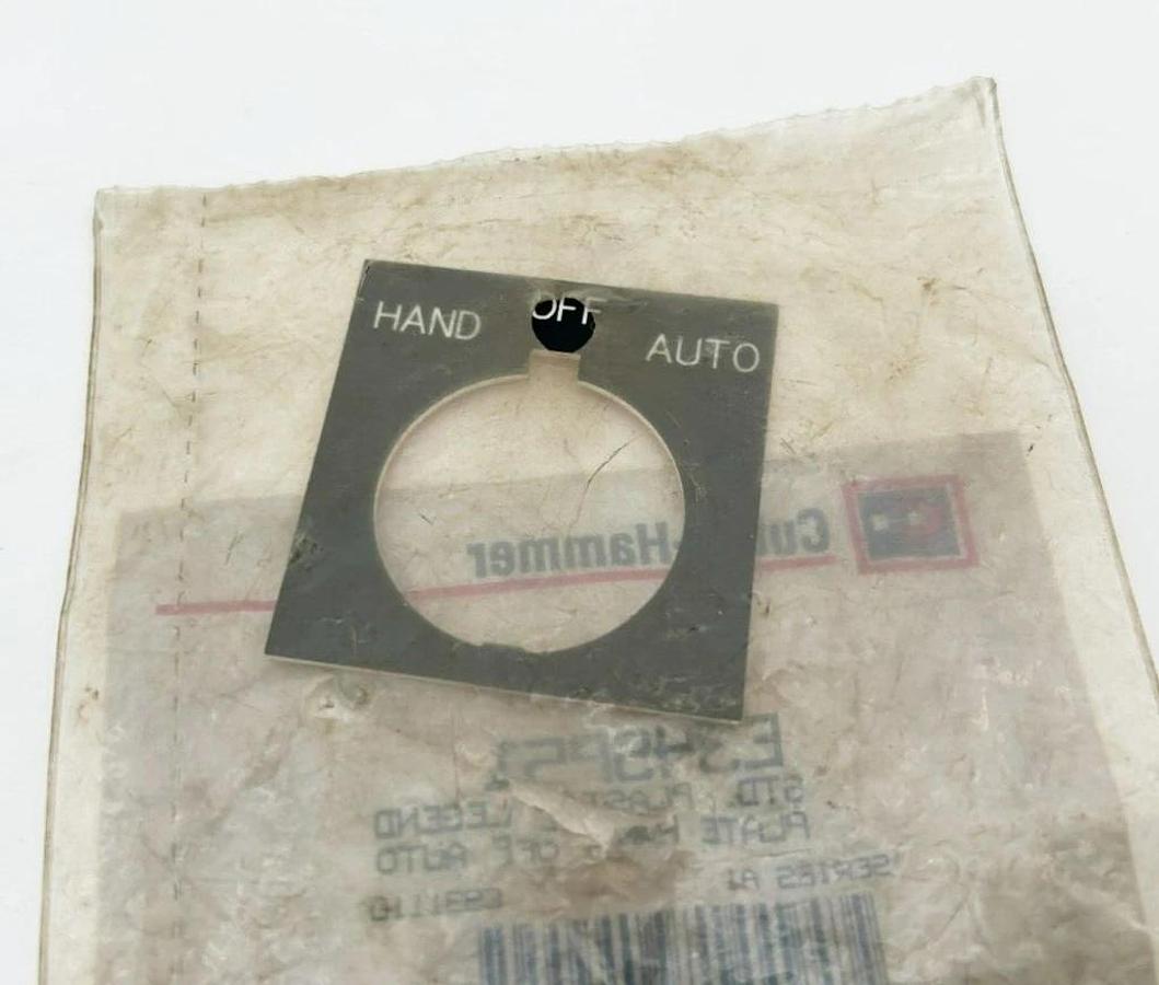 Lot of 2 New Eaton Cutler Hammer E34SP51 Legend Plates, HAND OFF AUTO