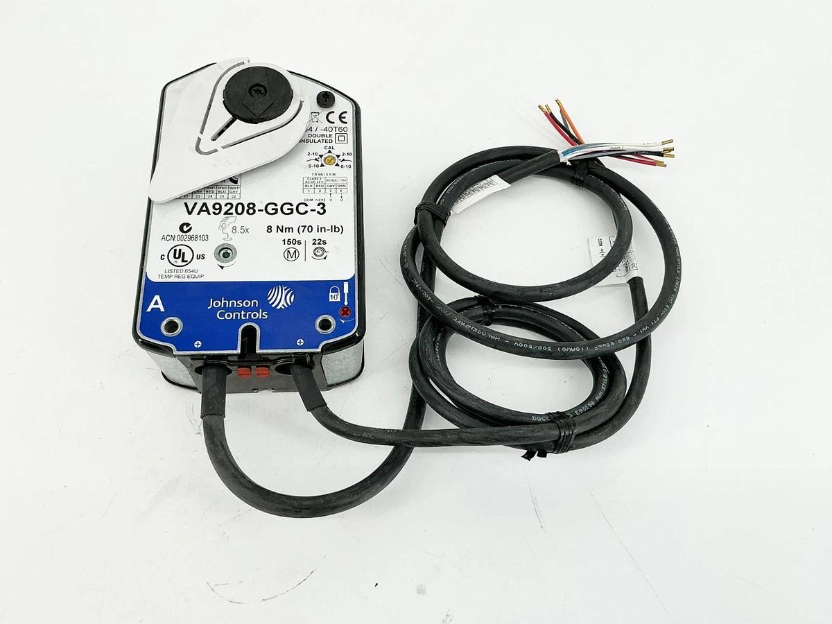 New Johnson Controls VA9208-GGC-3 Electric Actuator 7 IN-LB 24V 50/60Hz