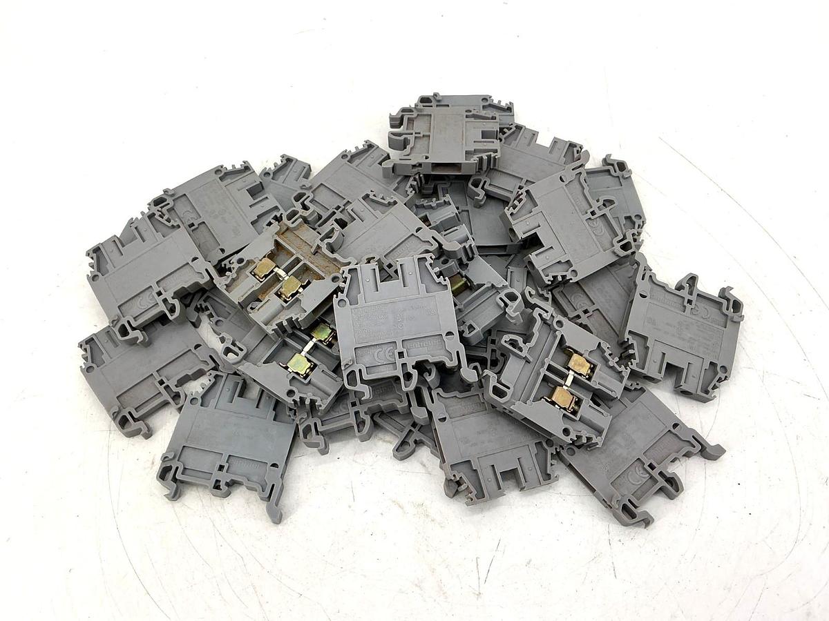 Used Lot of 30 ABB Entrelec M4/6-5116-GREY Terminal Block 10AWG 25A 600V M4/6-5116