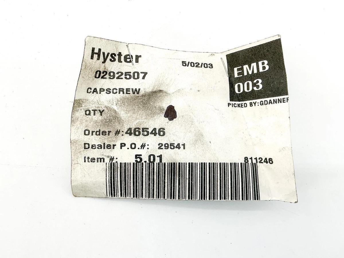 New Lot of 3 Hyster 0292507 Capscrew