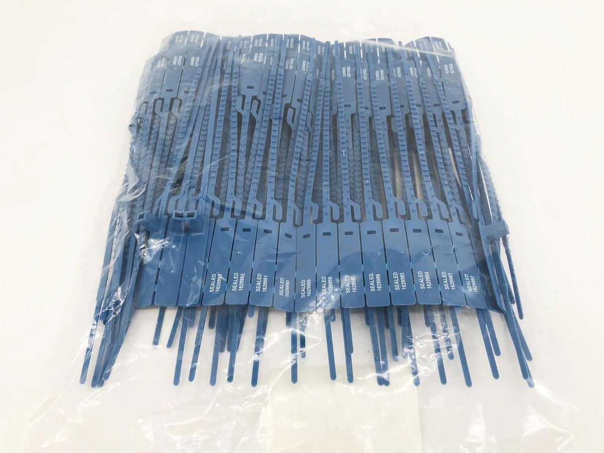 Bag of 100 New Detectamet 847M-1032-P01-X11 Blue Security Seals 200mm