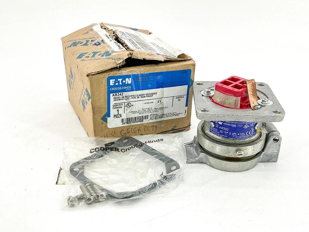 New Eaton Crouse-Hinds AR342 M4 Receptacle Body 4P 250/600V 30A