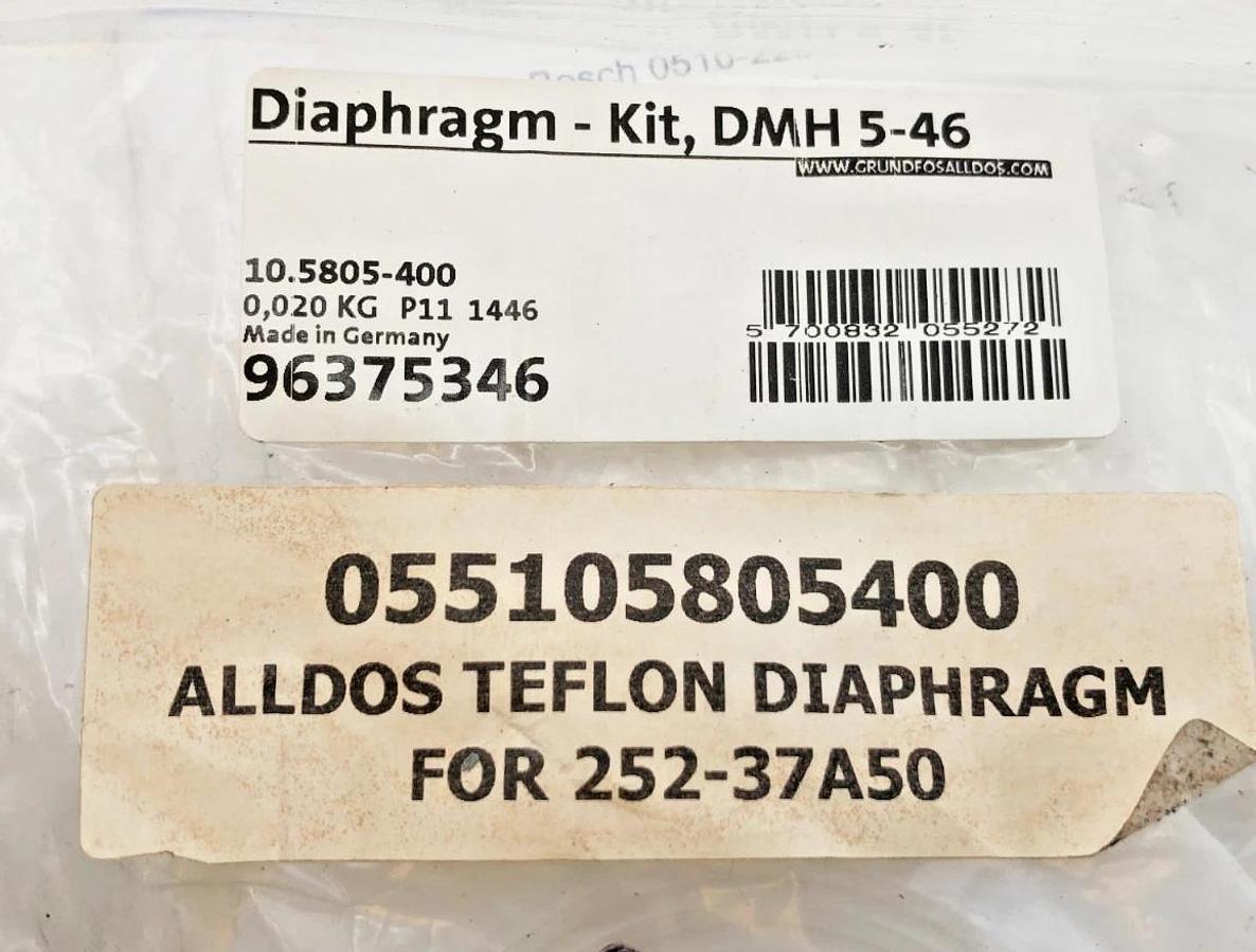 New Grundfos 96375346 Teflon Diaphragm Kit for 252-37A50 DMH 5-46 - No Box