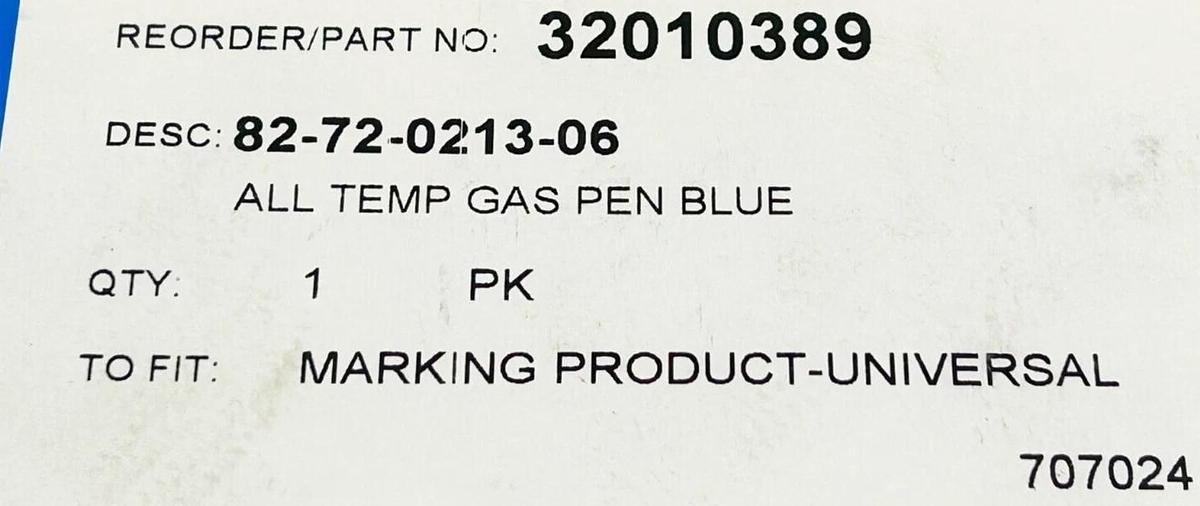 New Graphic Controls 32010389 All Temp Gas Pen Blue Marking Product Universal Fi