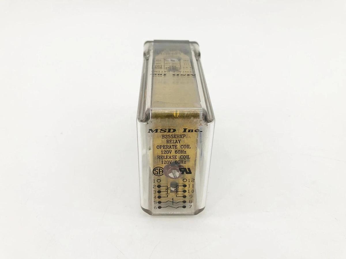 Used Lot of 2 MSD Inc. B255XBXP Plug In Relays 120V 60Hz