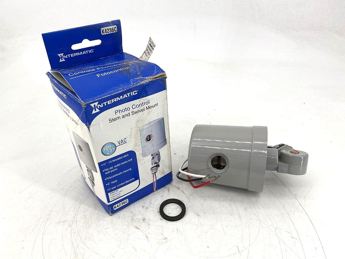 New Intermatic K4236C Thermal Photocontrol Swivel Mount 15A 120-277VAC
