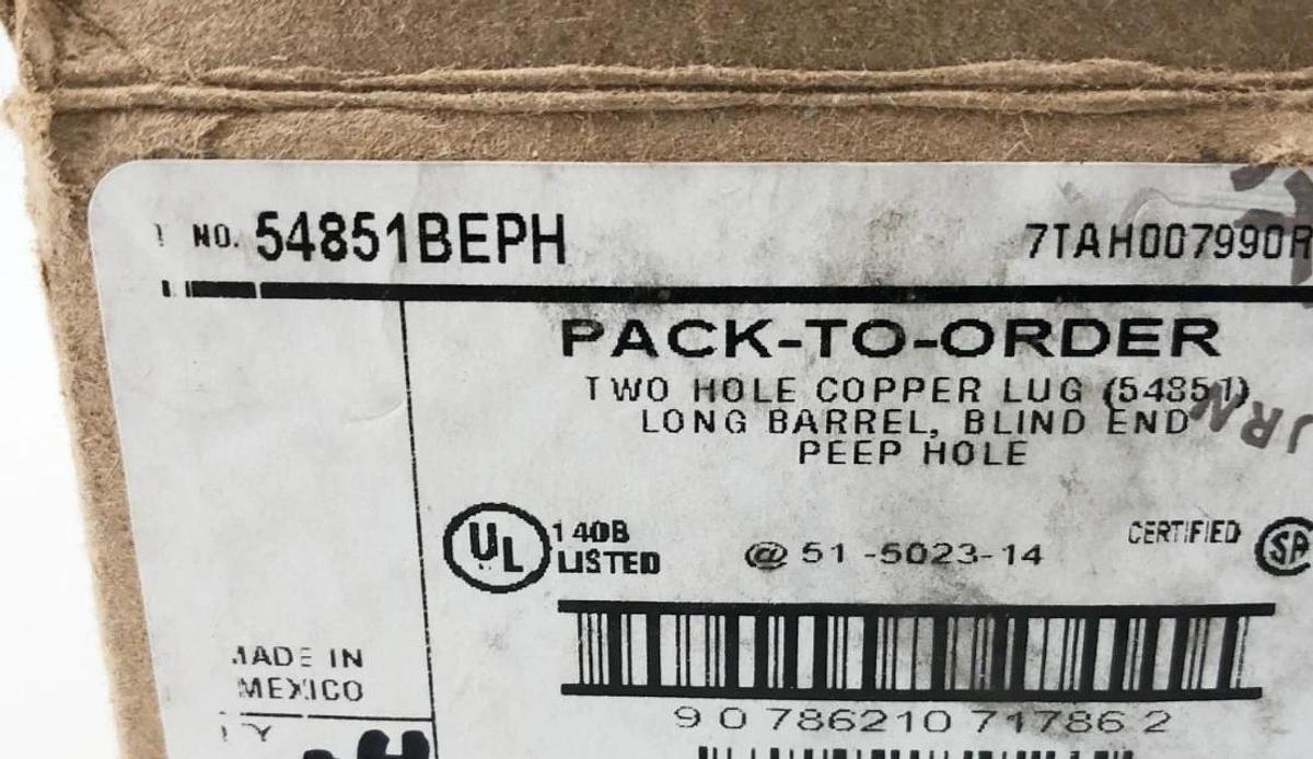 Lot of 11 New Thomas & Betts 54851BEPH Lugs 2-Hole 8STR-23N Red 21 - No Box