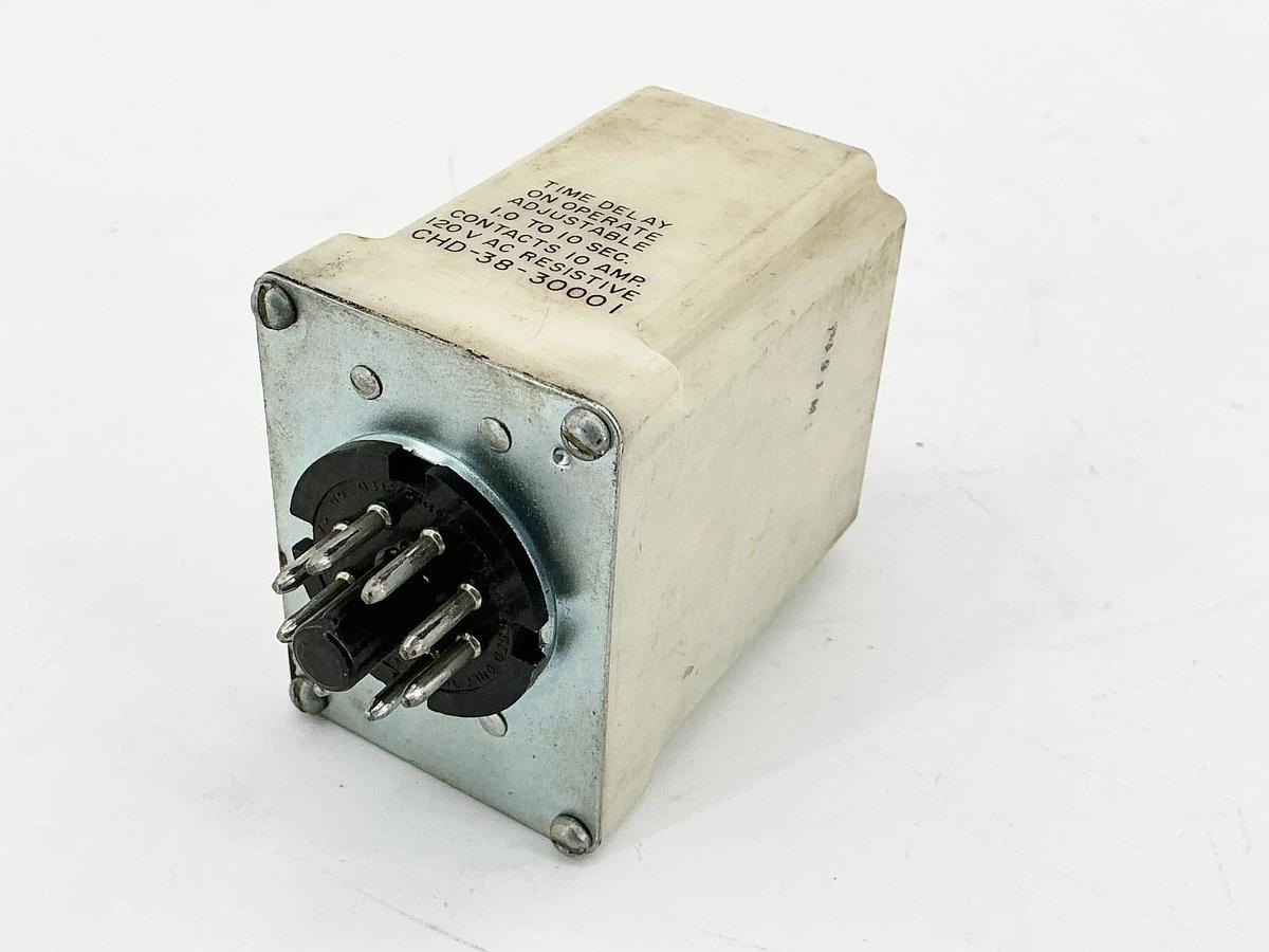 Used Potter Brumfield CHD-38-30001 Time Delay Adjustable Relay 1-10 Second 120V 10A