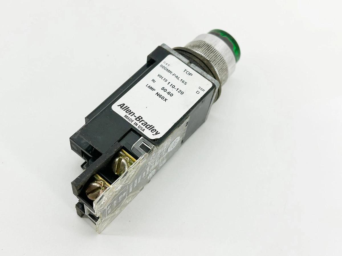 Used Allen Bradley 800MR-PAL16S Push Button Green 22MM 300V 50/60Hz Ser. D